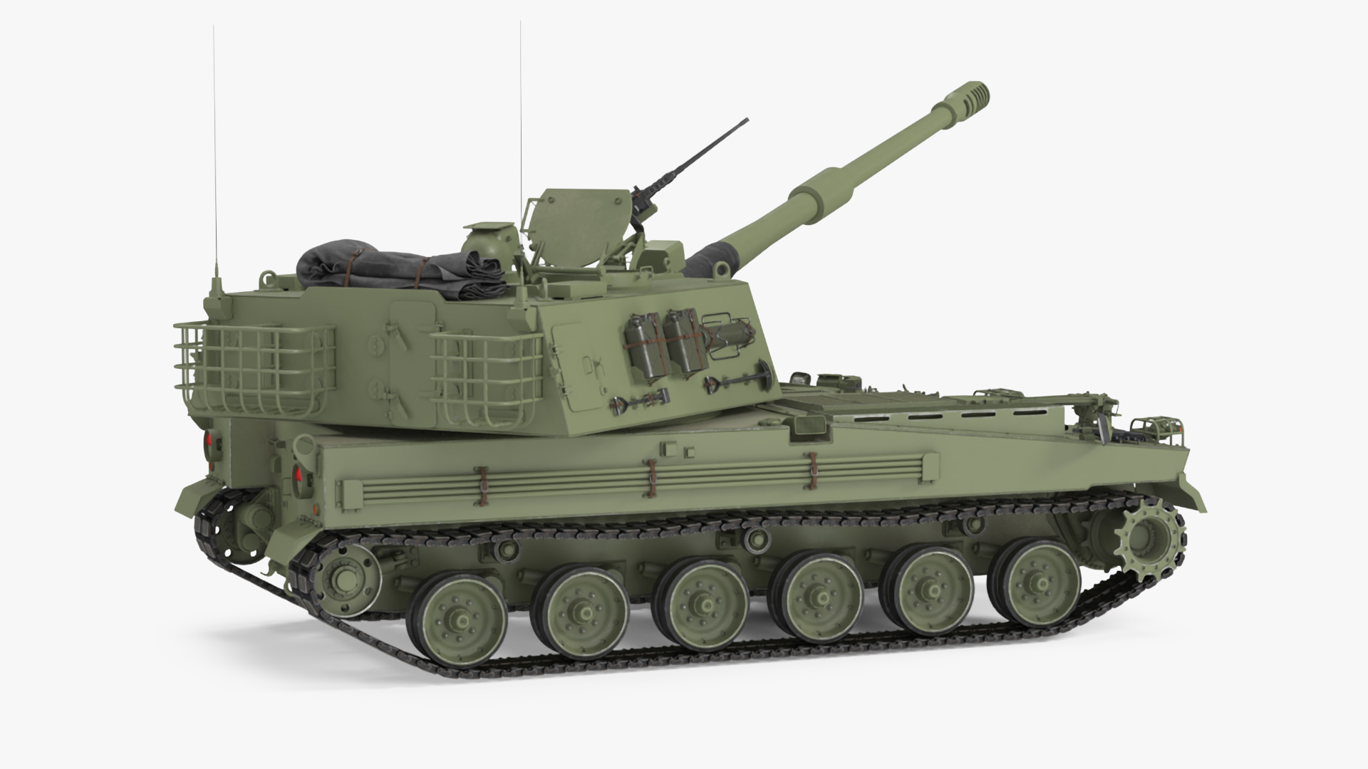 Self Propelled Artillery System Rigged for Cinema 4D 3D