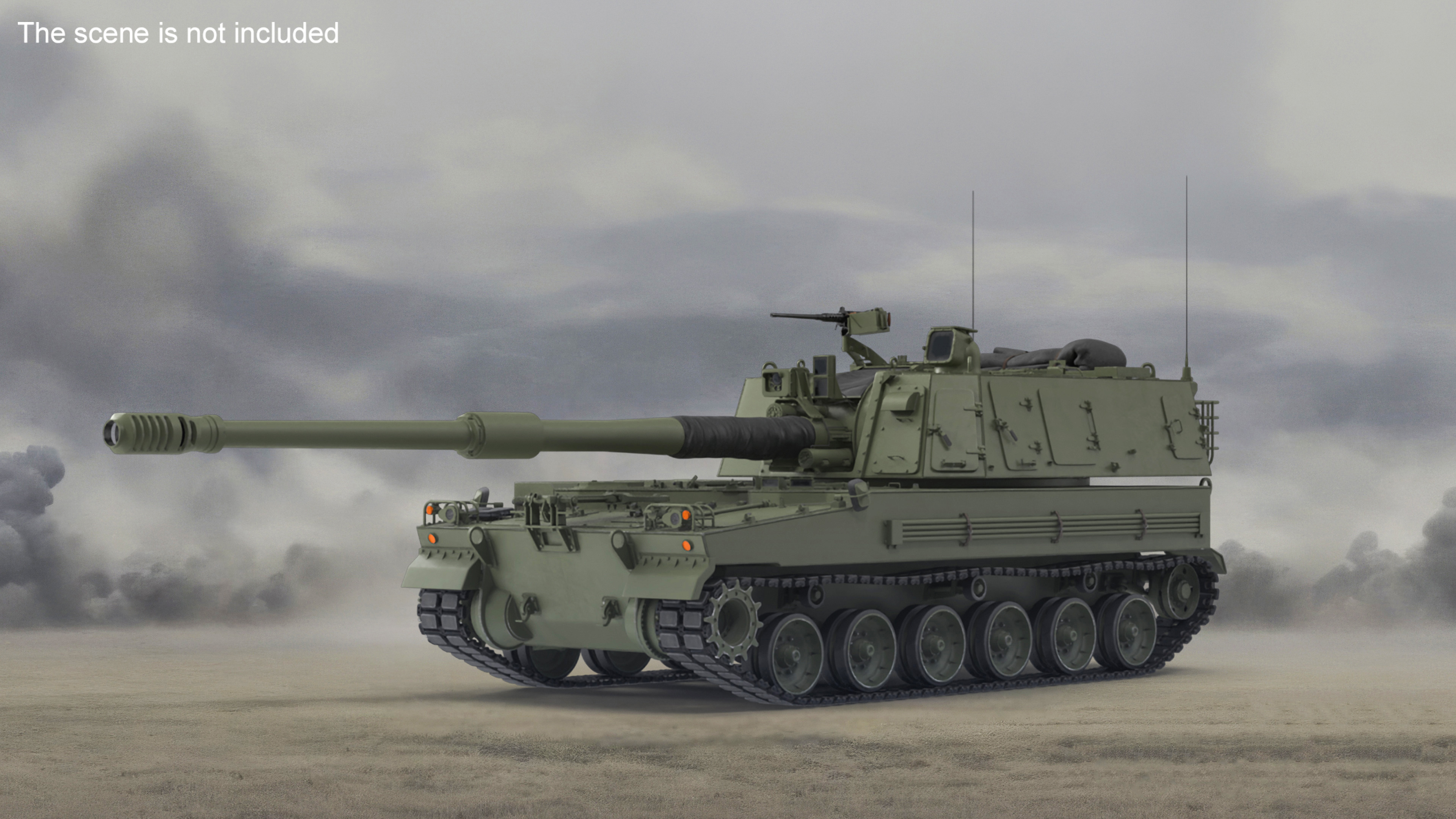 Self Propelled Artillery System Rigged for Cinema 4D 3D