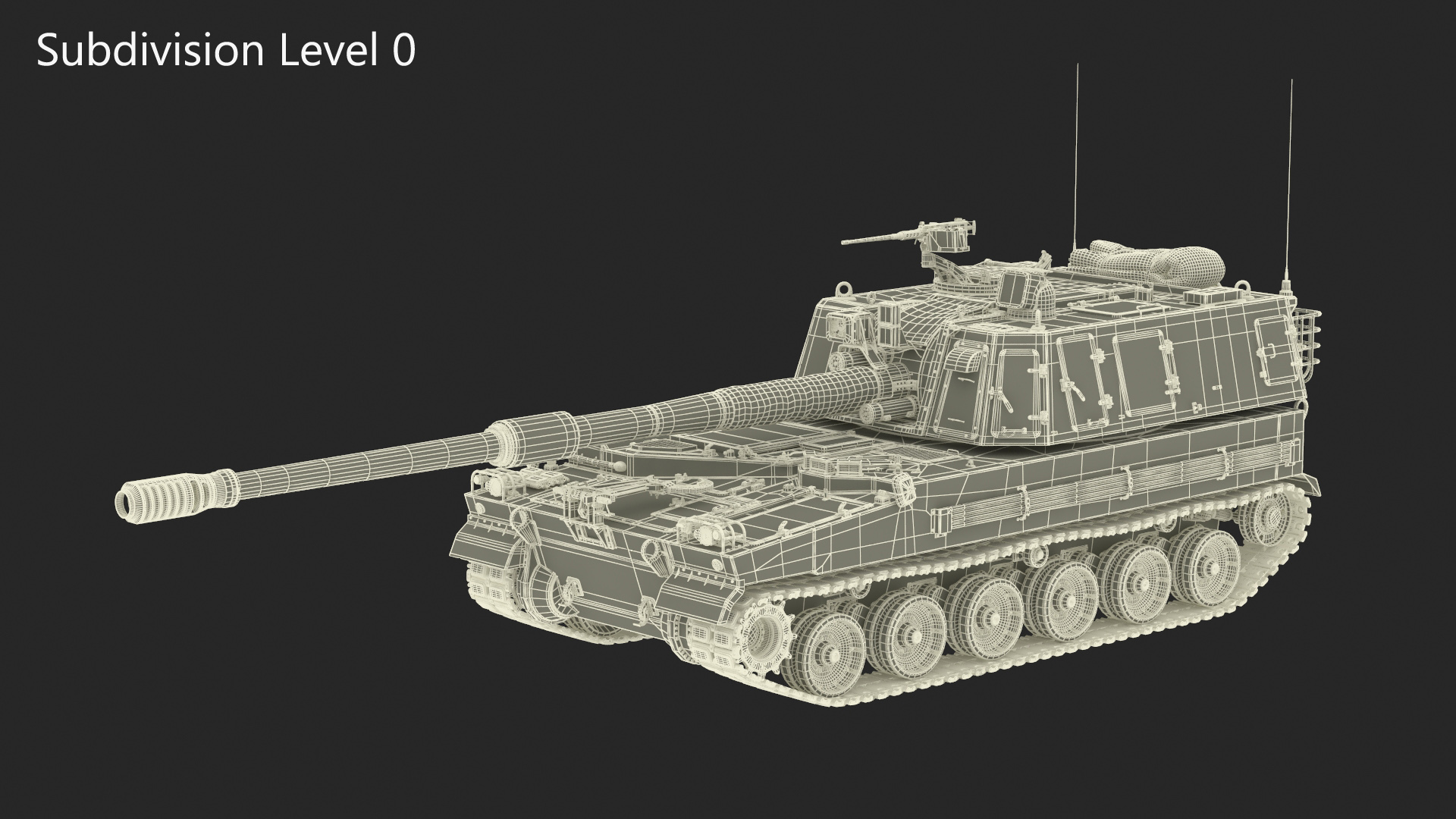 Self Propelled Artillery System Rigged for Cinema 4D 3D