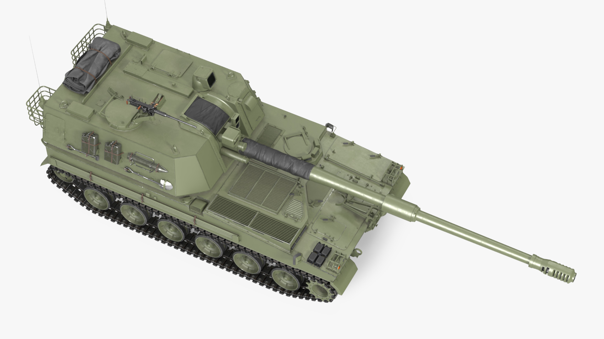 Self Propelled Artillery System Rigged for Cinema 4D 3D
