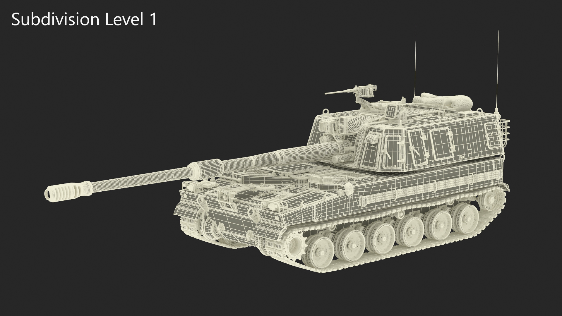 Self Propelled Artillery System Rigged for Cinema 4D 3D