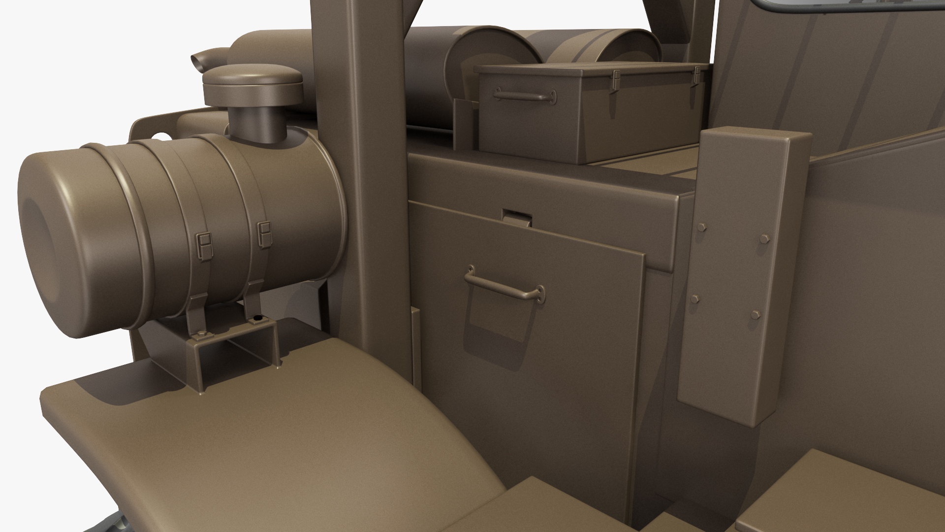 Military Forklift Rigged 3D model