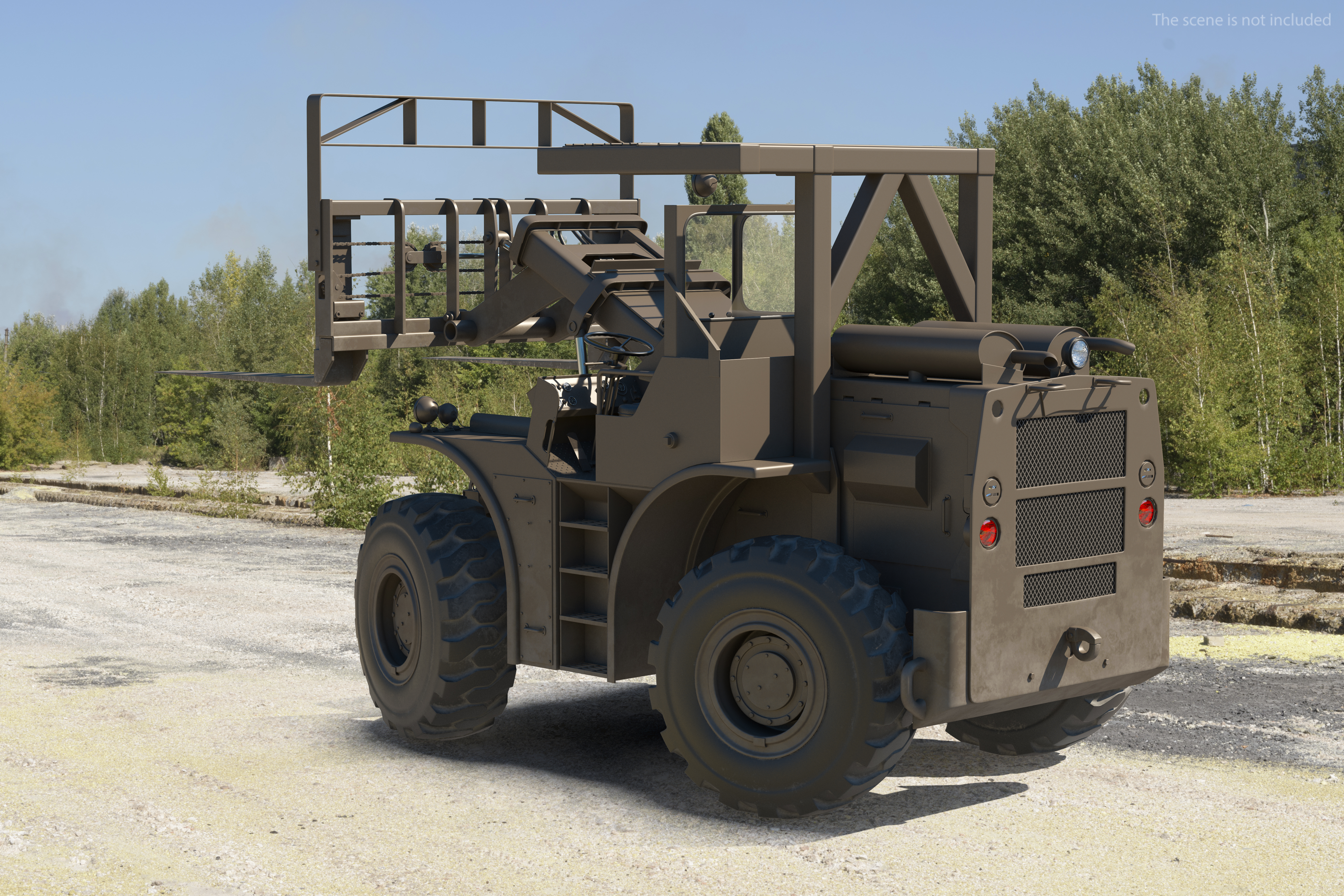 Military Forklift Rigged 3D model