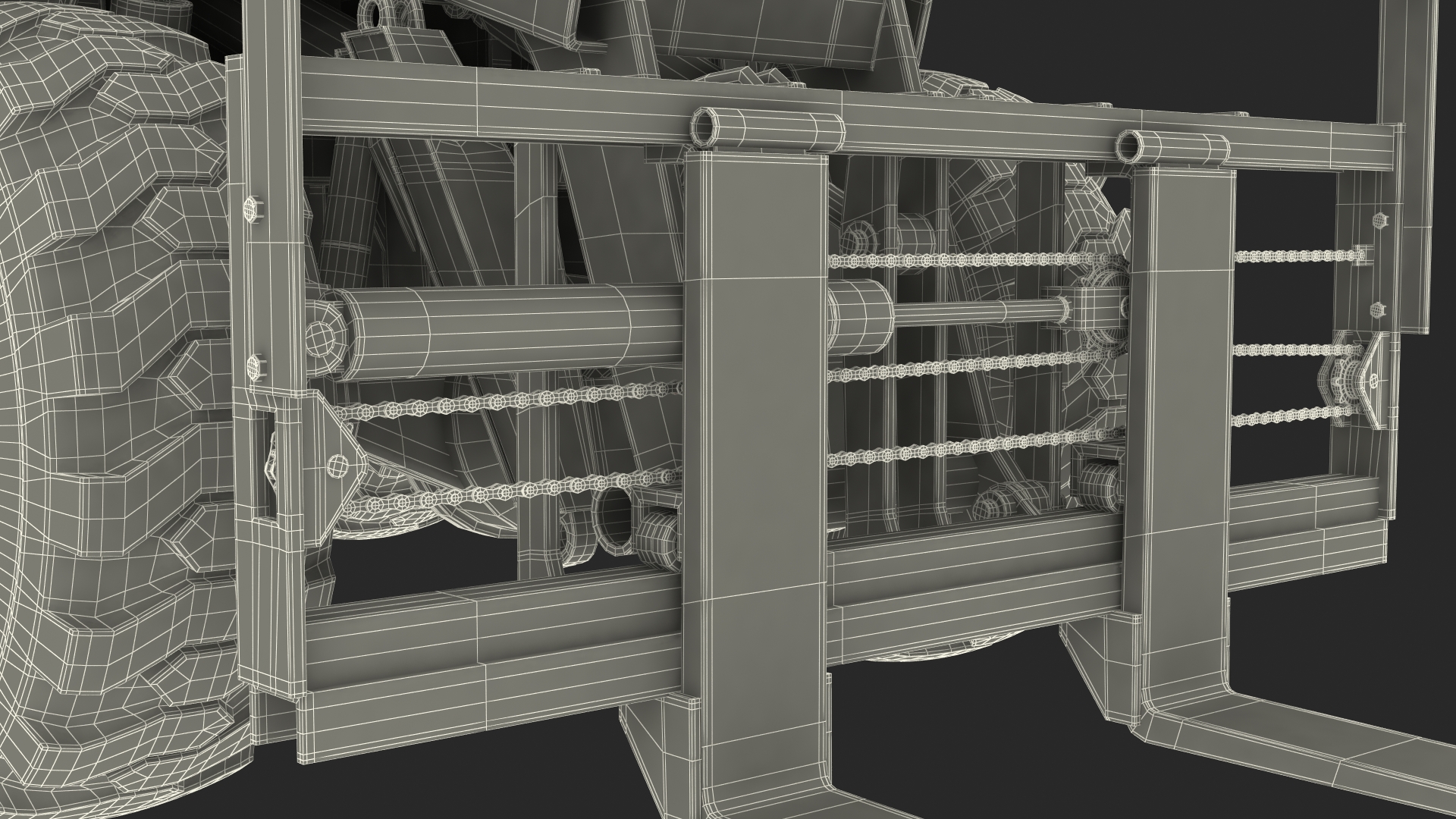 Military Forklift Rigged 3D model