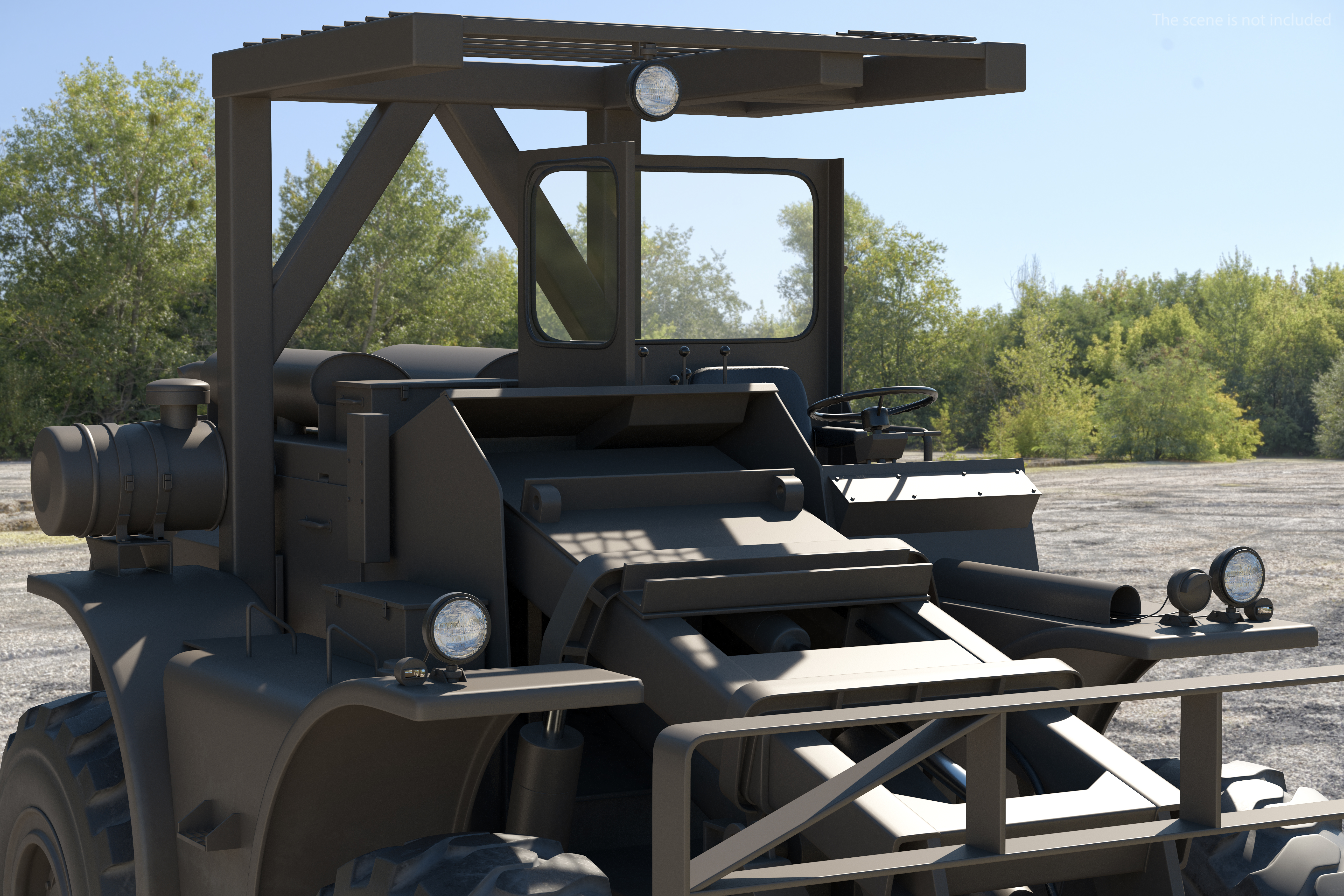 Military Forklift Rigged 3D model