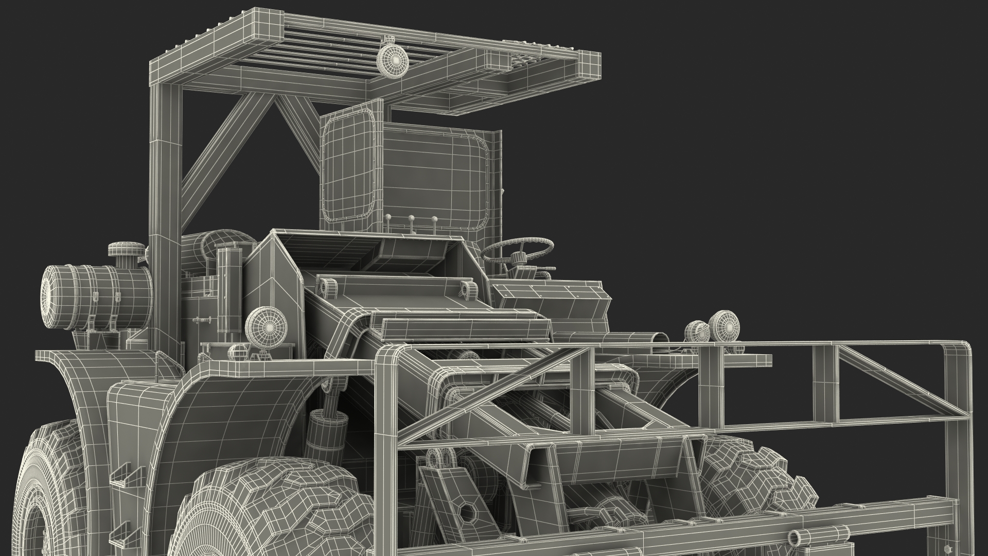 Military Forklift Rigged 3D model