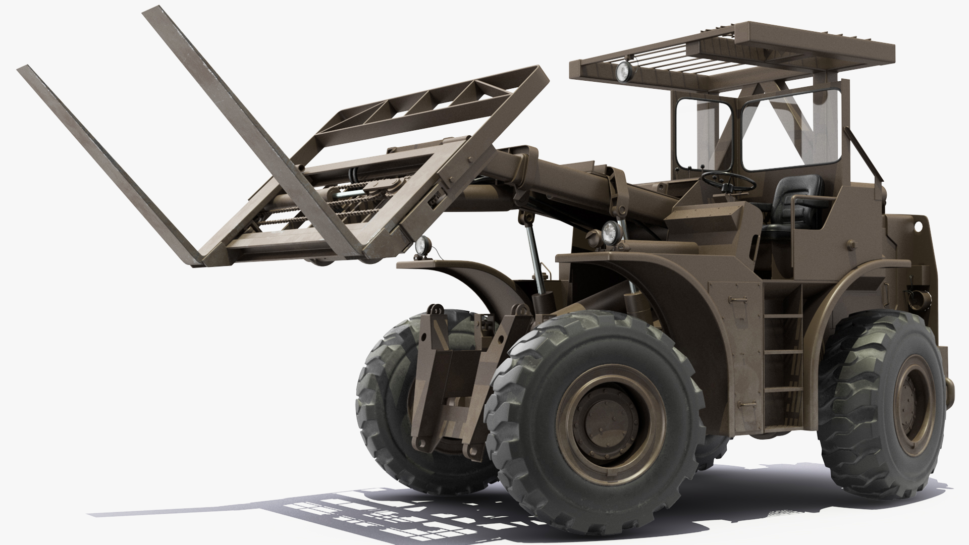 Military Forklift Rigged 3D model