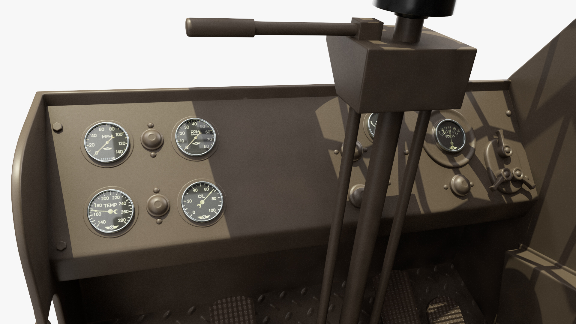Military Forklift Rigged 3D model