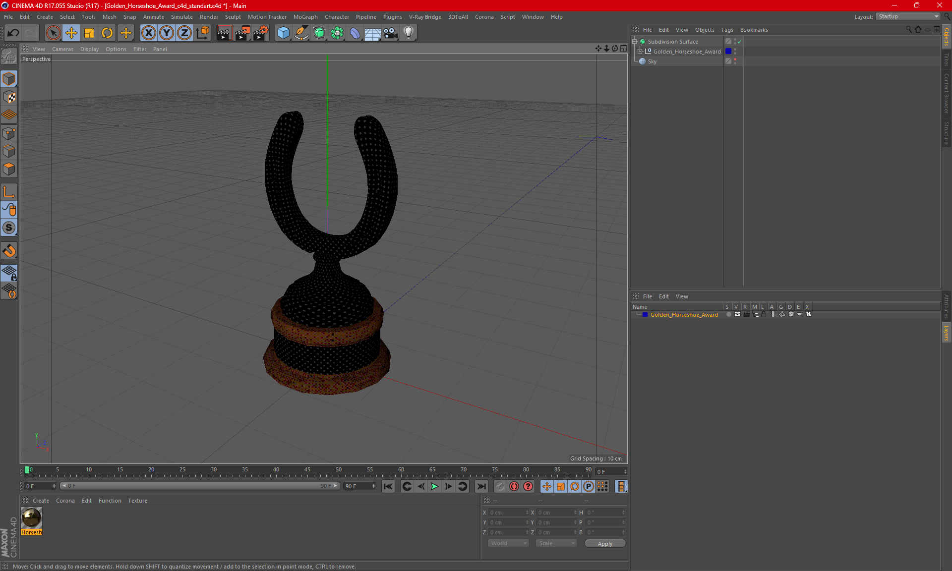 Golden Horseshoe Award 3D