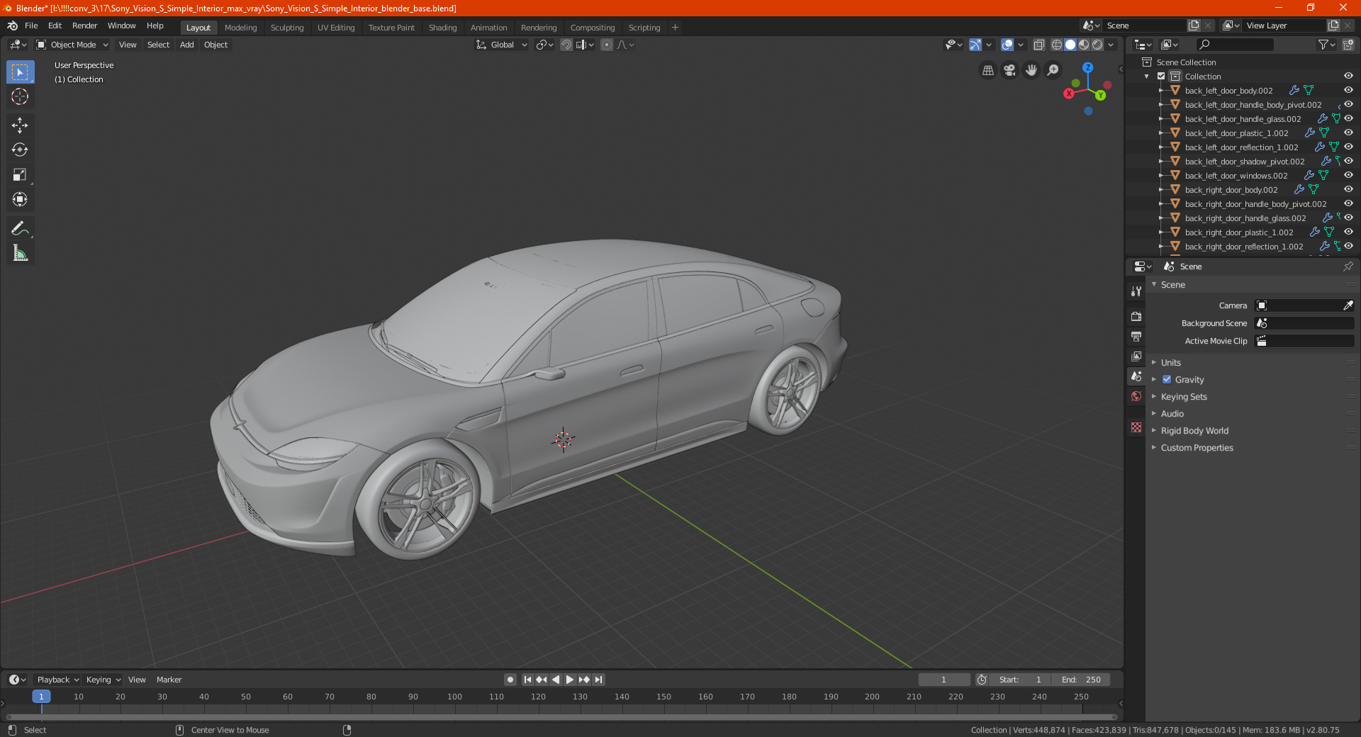 Sony Vision S Simple Interior 3D model