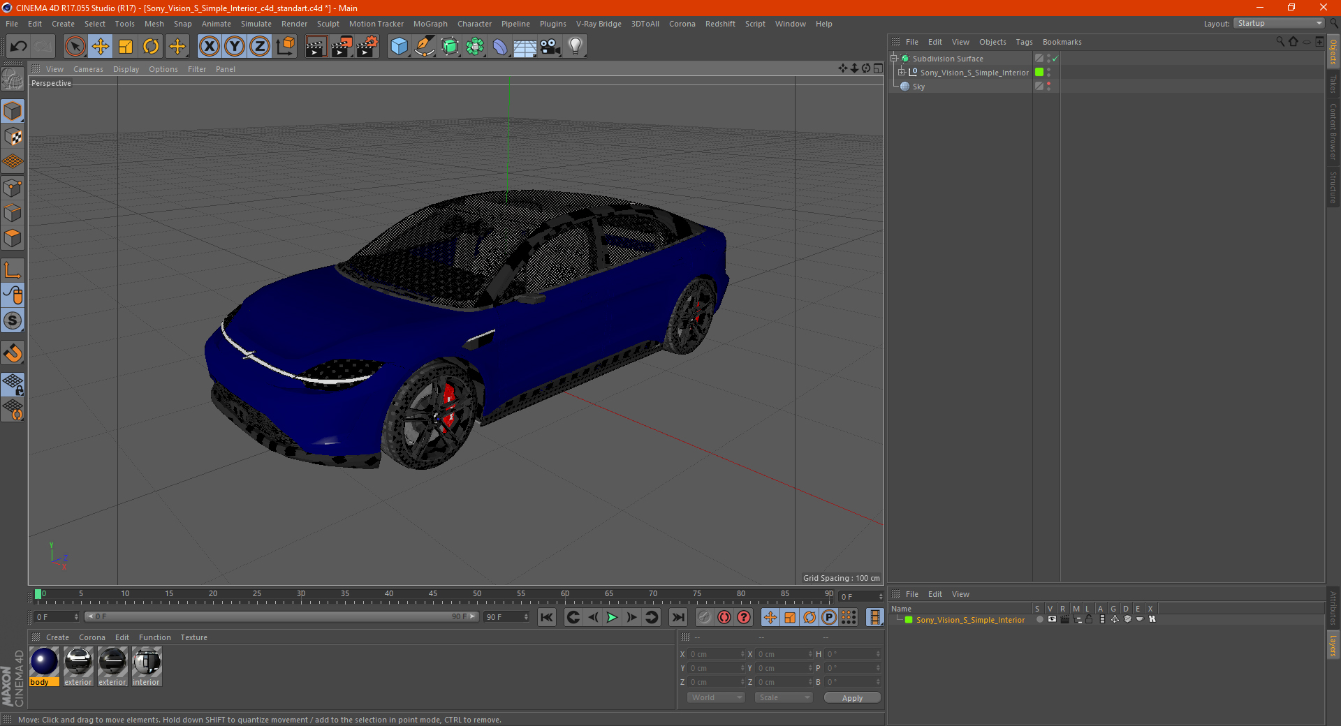 Sony Vision S Simple Interior 3D model
