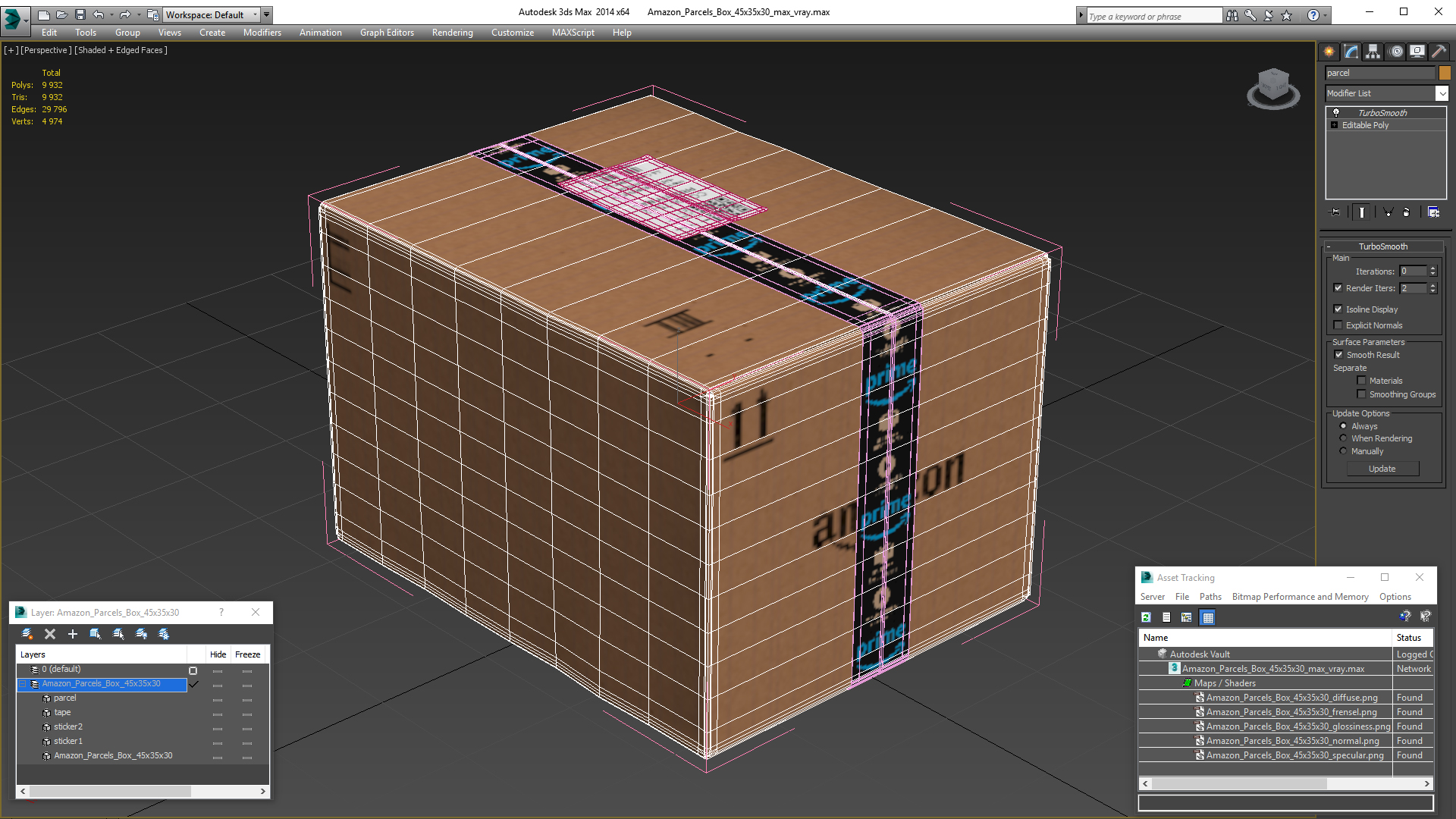 Amazon Parcels Box 45x35x30 3D