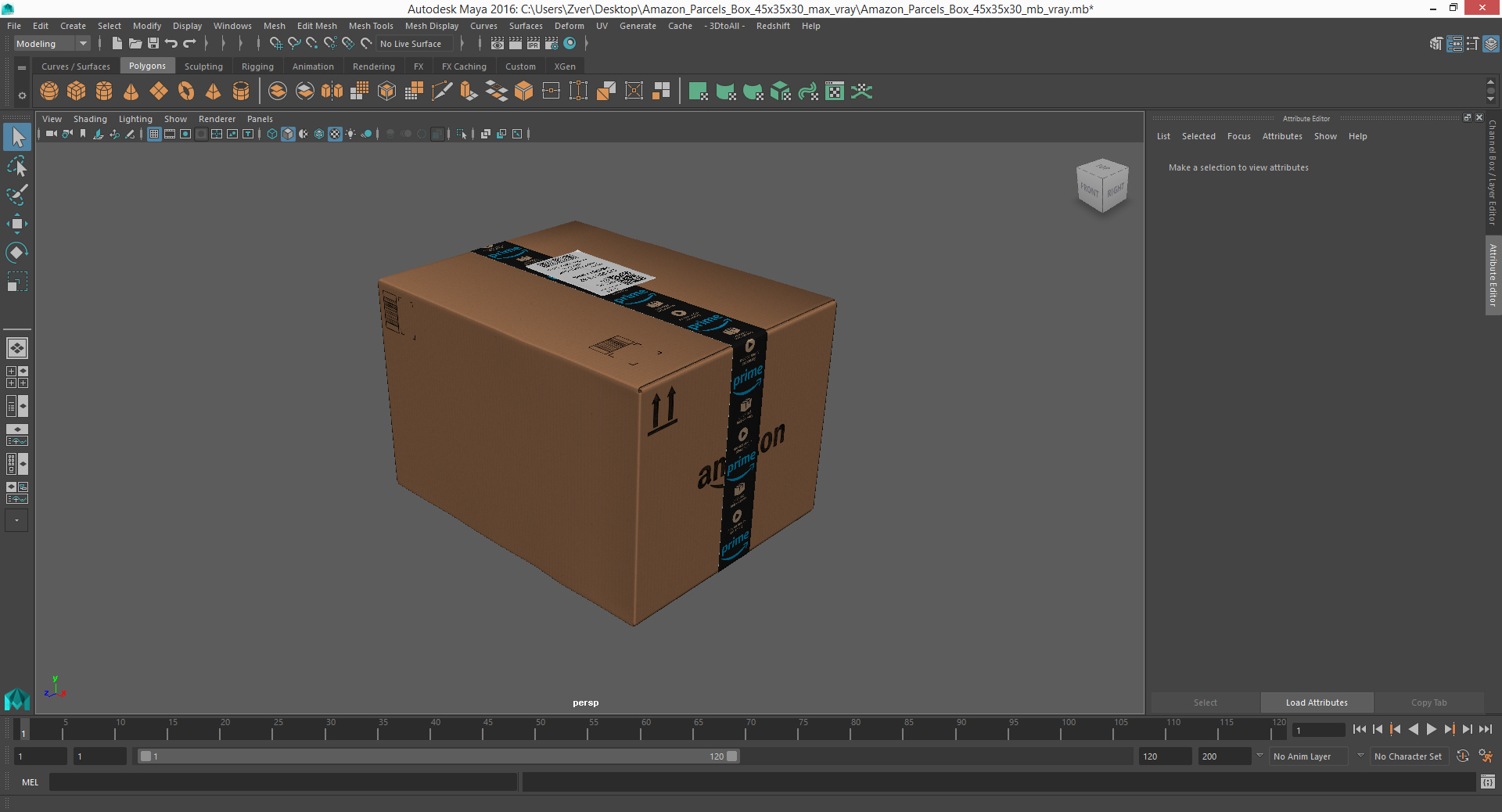 Amazon Parcels Box 45x35x30 3D