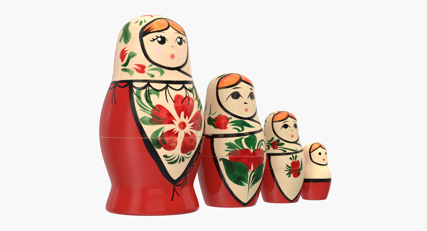 Matryoshka Doll Set 3D model