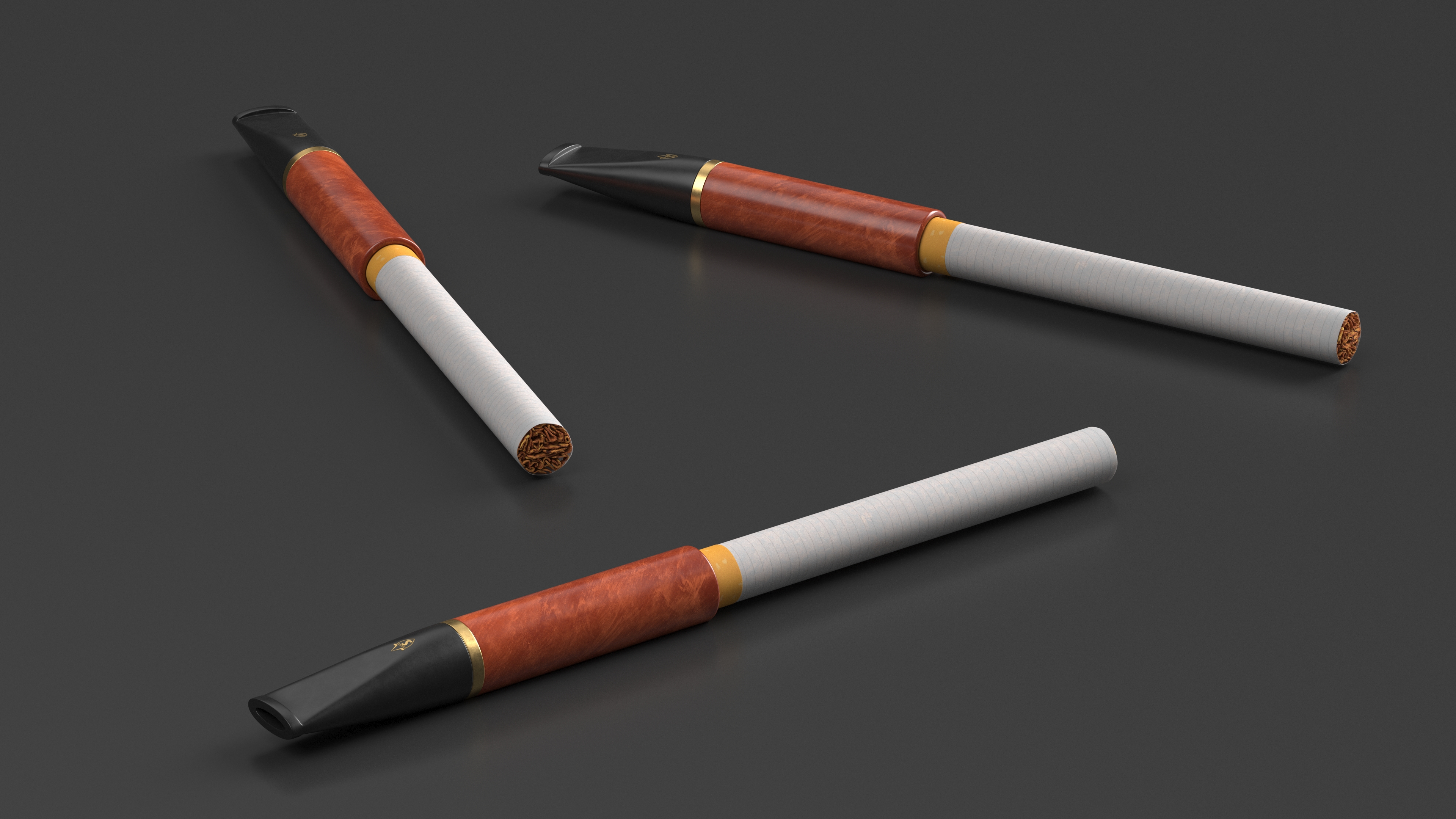 Vintage Cigarette Holder with Cigarette 3D model