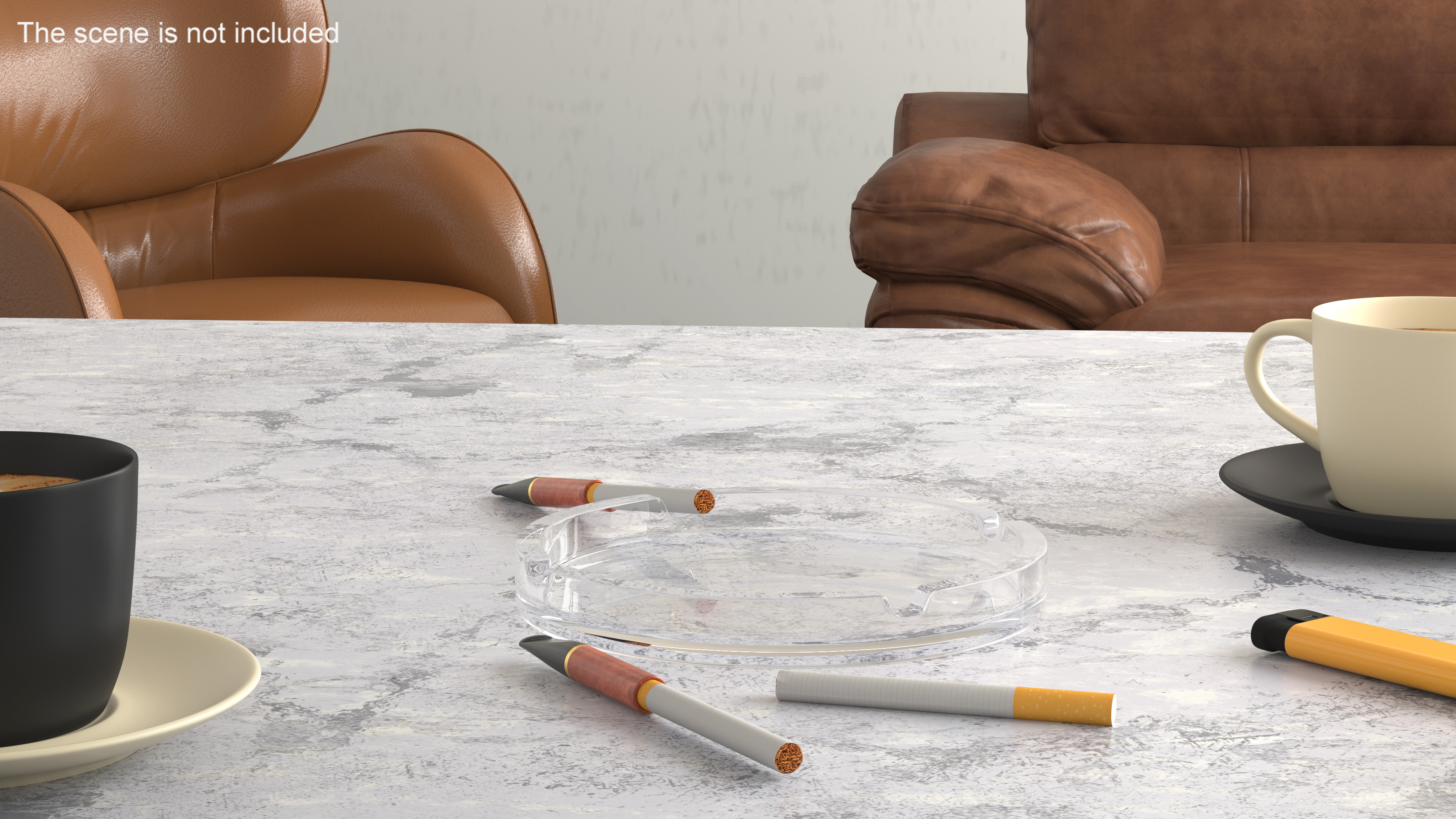 Vintage Cigarette Holder with Cigarette 3D model