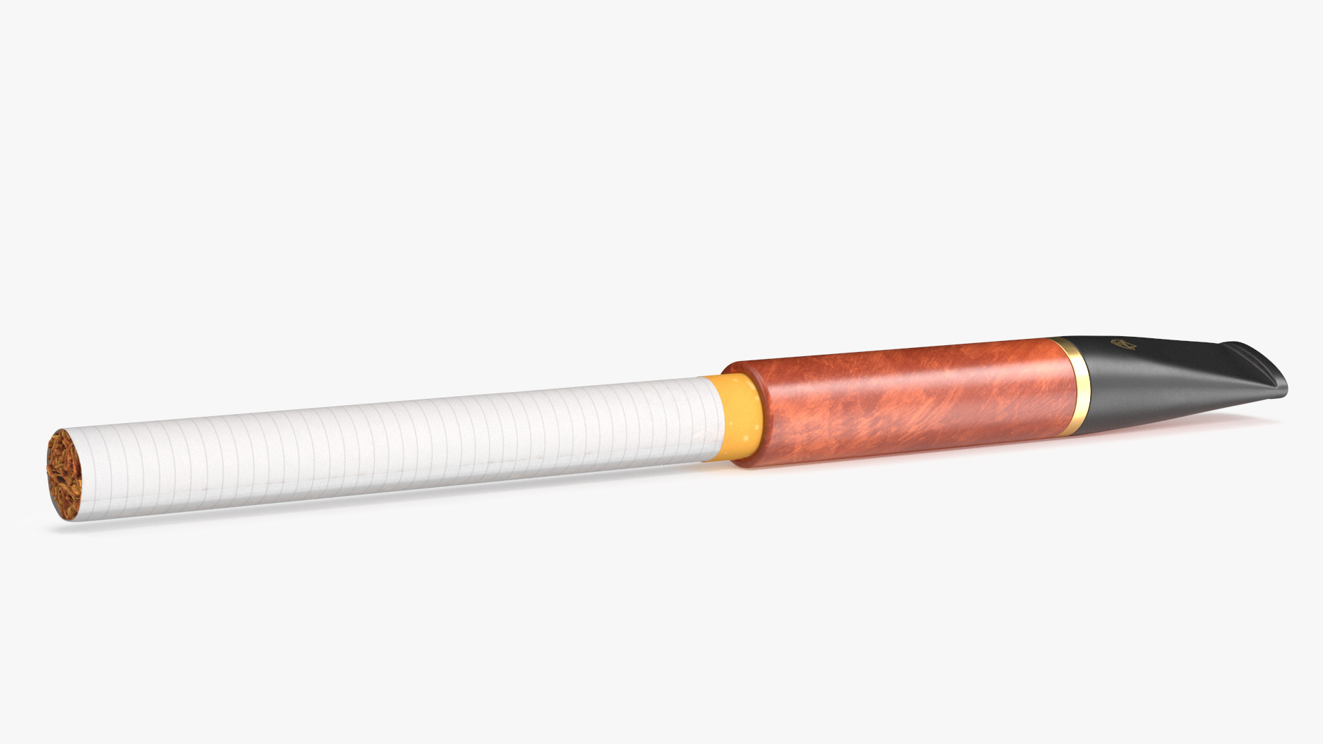 Vintage Cigarette Holder with Cigarette 3D model