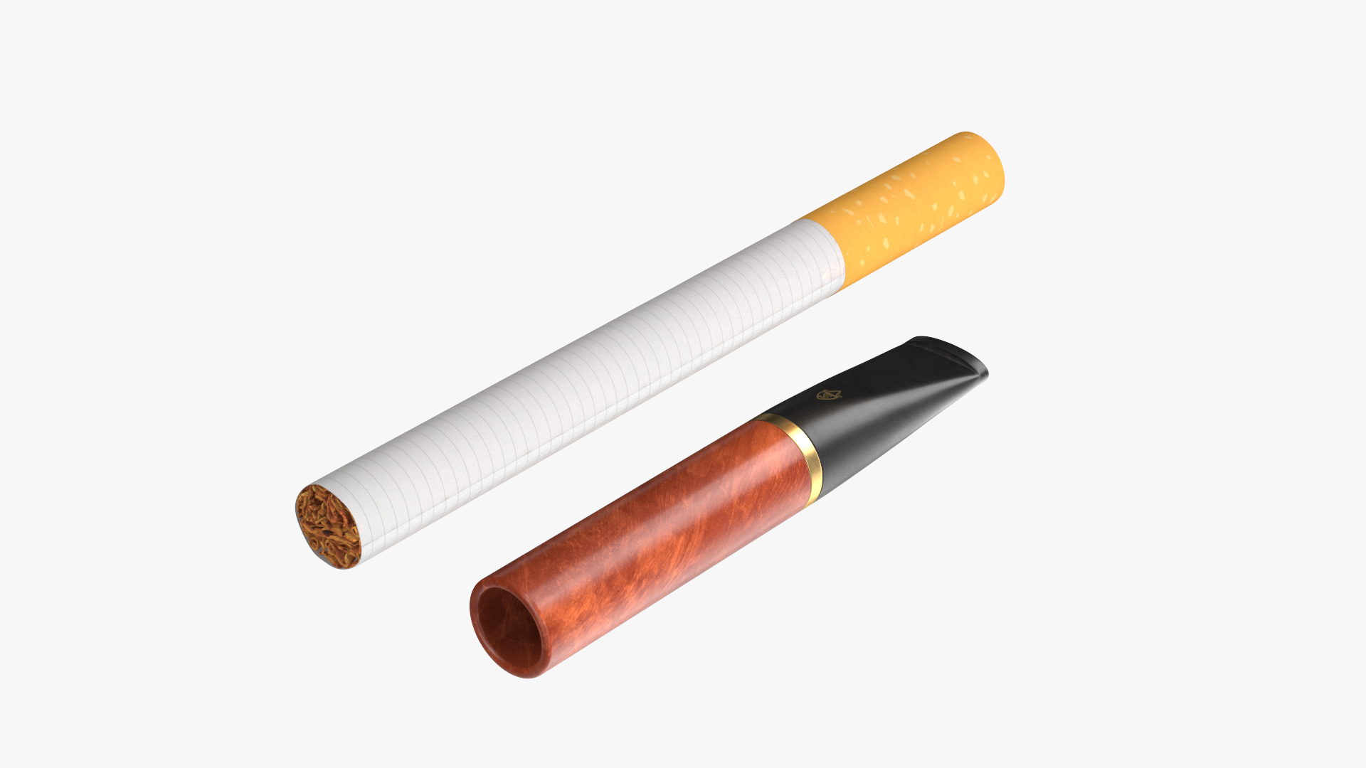 Vintage Cigarette Holder with Cigarette 3D model