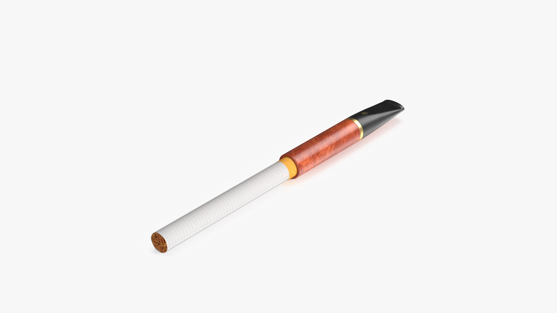 Vintage Cigarette Holder with Cigarette 3D model