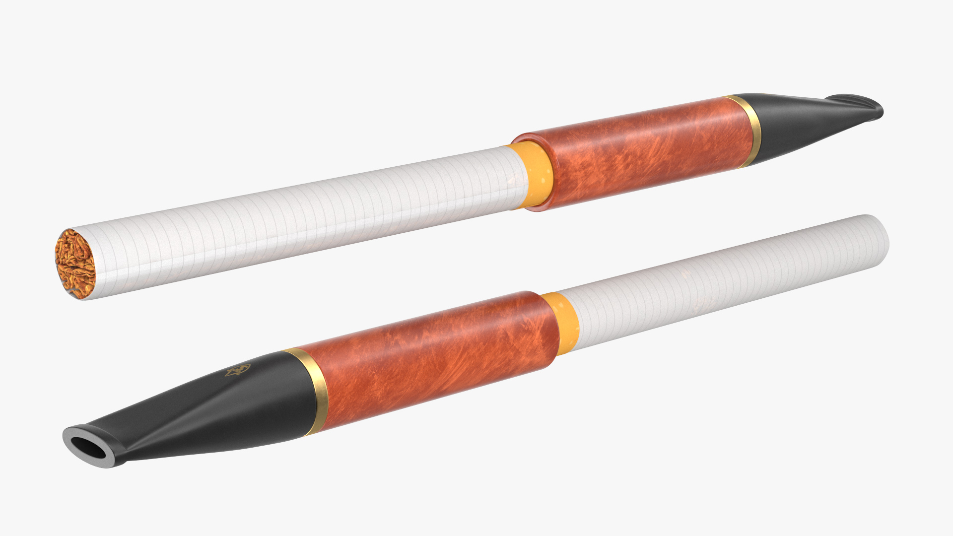 Vintage Cigarette Holder with Cigarette 3D model