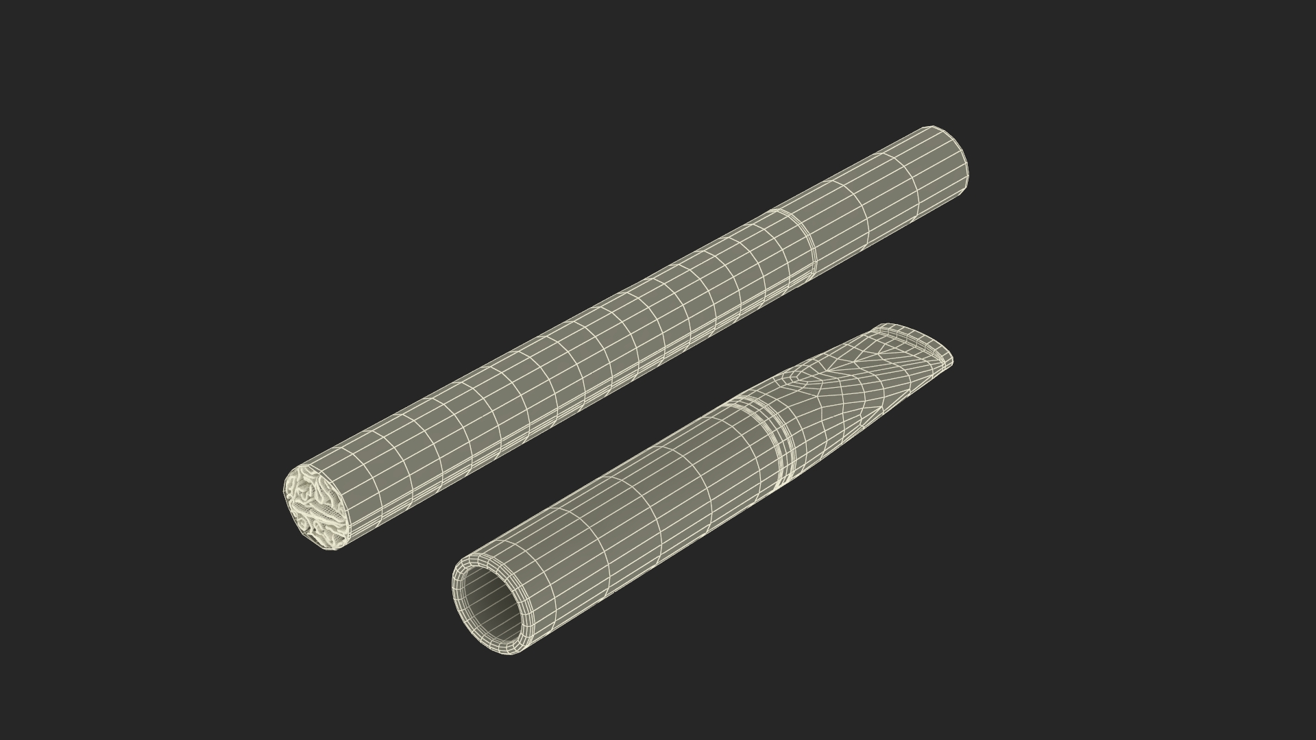 Vintage Cigarette Holder with Cigarette 3D model