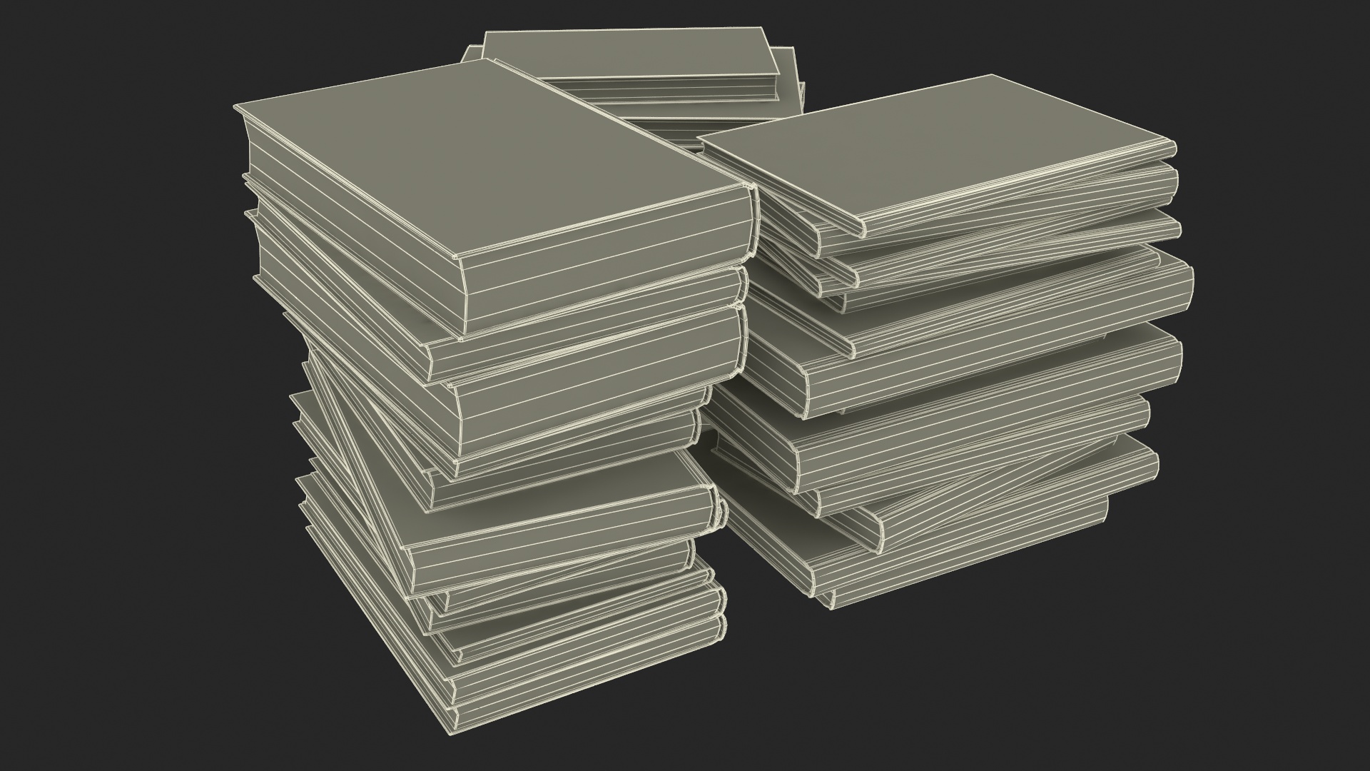 3D Detective Books Stack