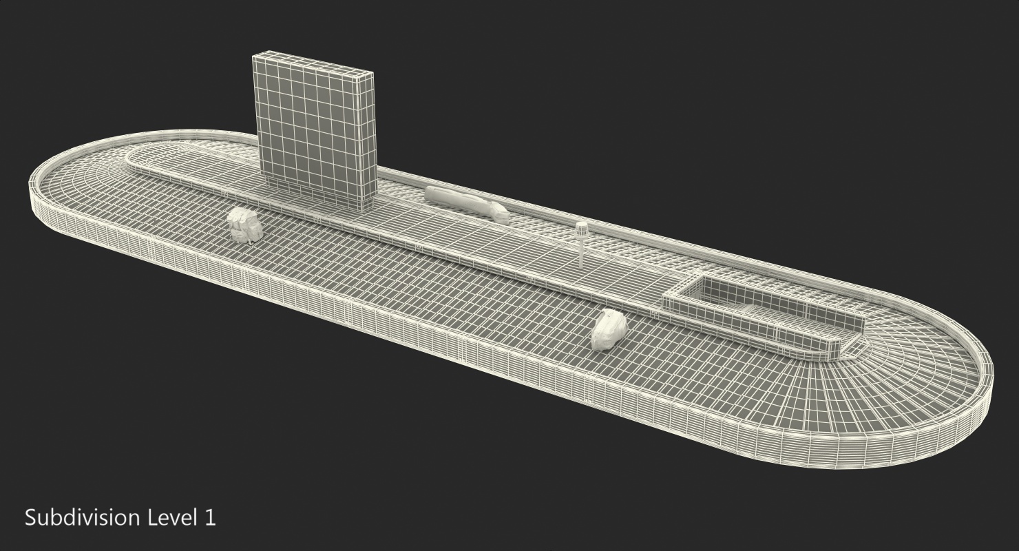3D Belt Conveyor Baggage Rigged model