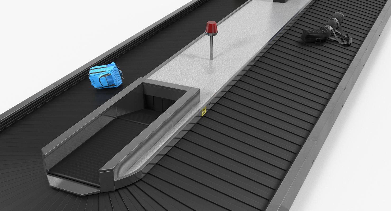 3D Belt Conveyor Baggage Rigged model