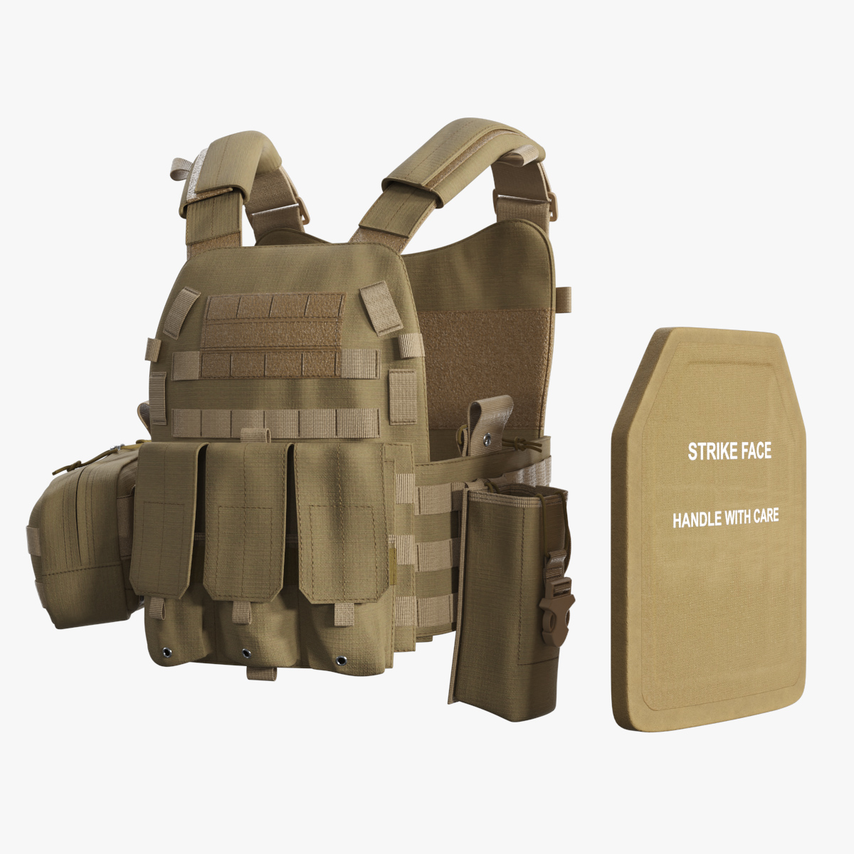 Ballistic Vest with Armor Plate and Pouch
