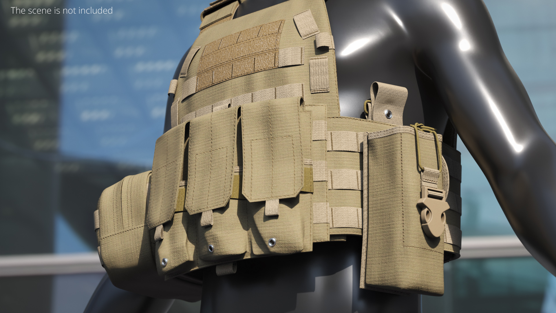Ballistic Vest with Armor Plate and Pouch, view 2