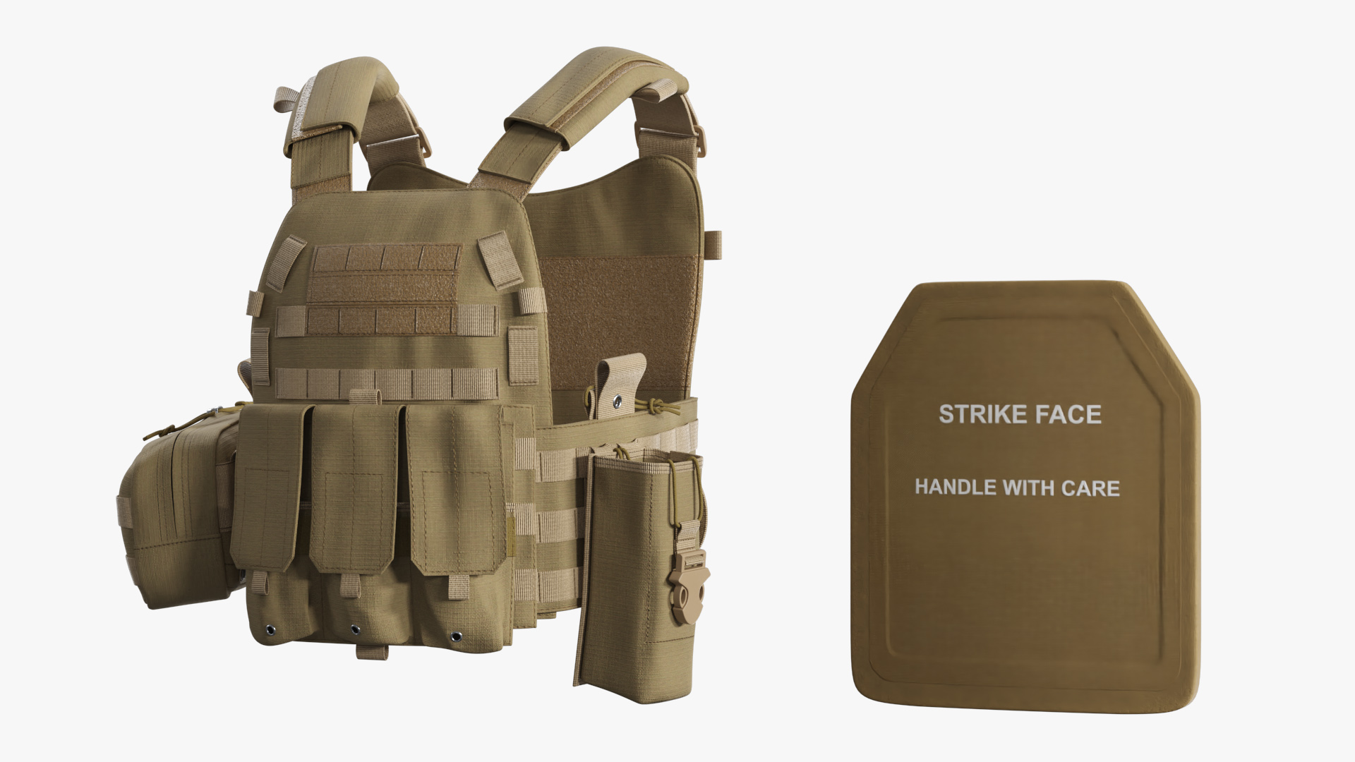 Ballistic Vest with Armor Plate and Pouch