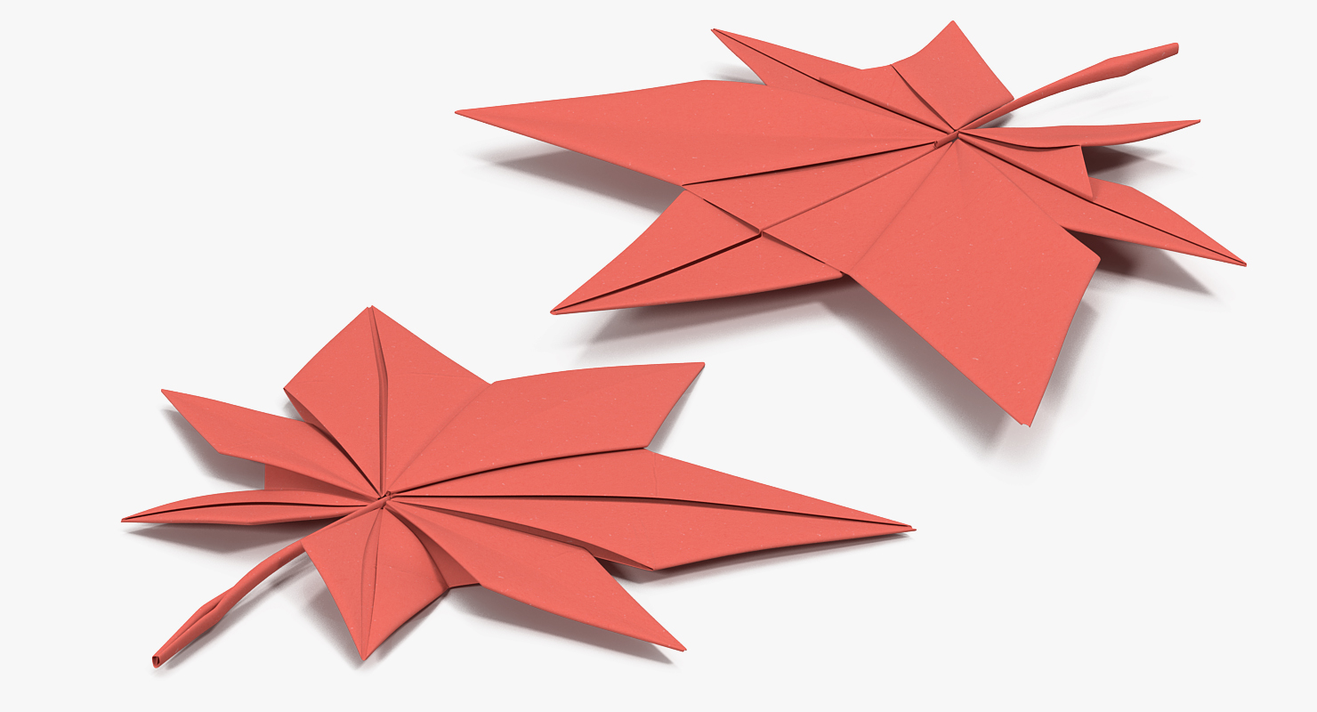 3D Origami Maple Leaf model