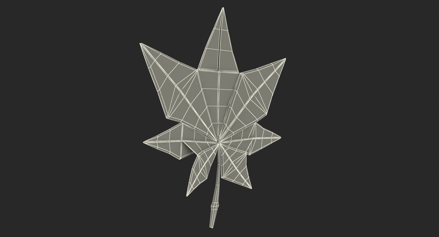 3D Origami Maple Leaf model