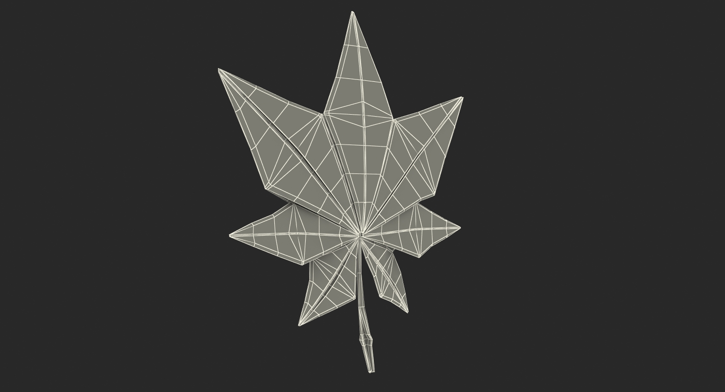 3D Origami Maple Leaf model