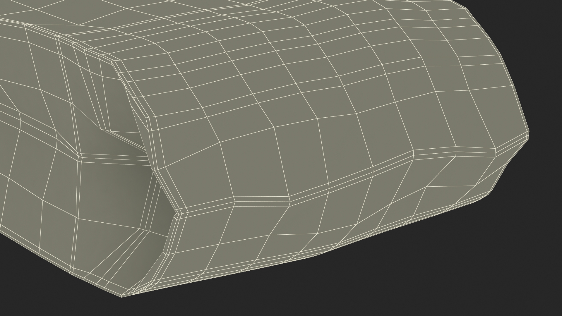 Paper Bread Bag White Empty 3D