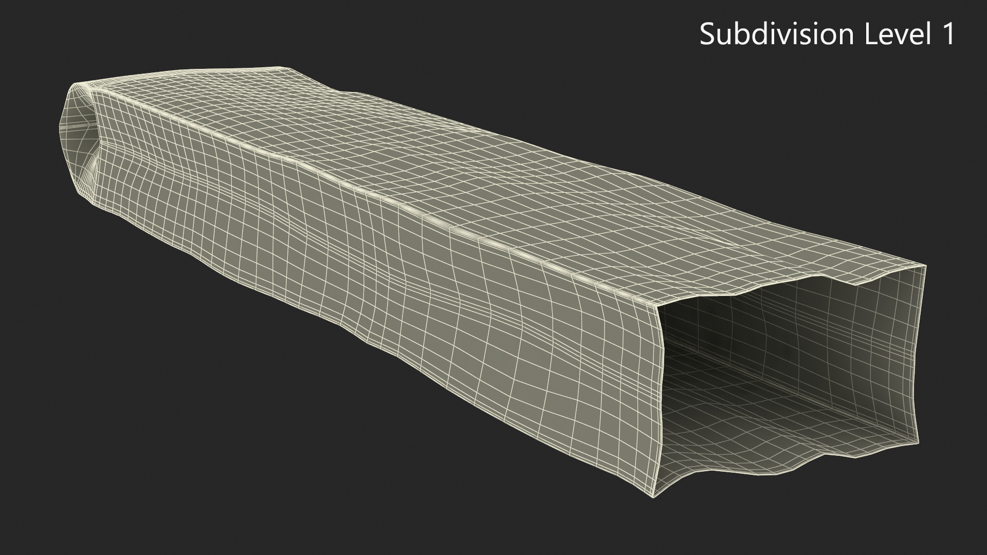 Kraft Paper Bag for Baguette Empty 3D model