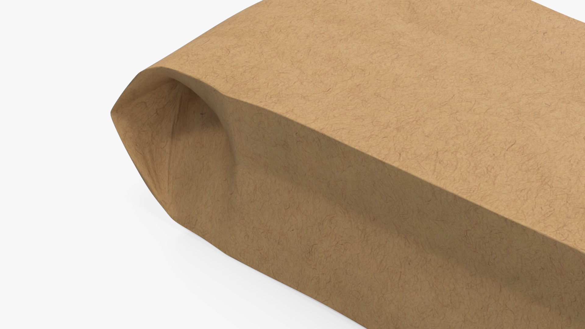 Kraft Paper Bag for Baguette Empty 3D model