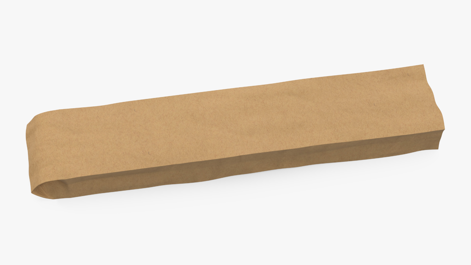 Kraft Paper Bag for Baguette Empty 3D model