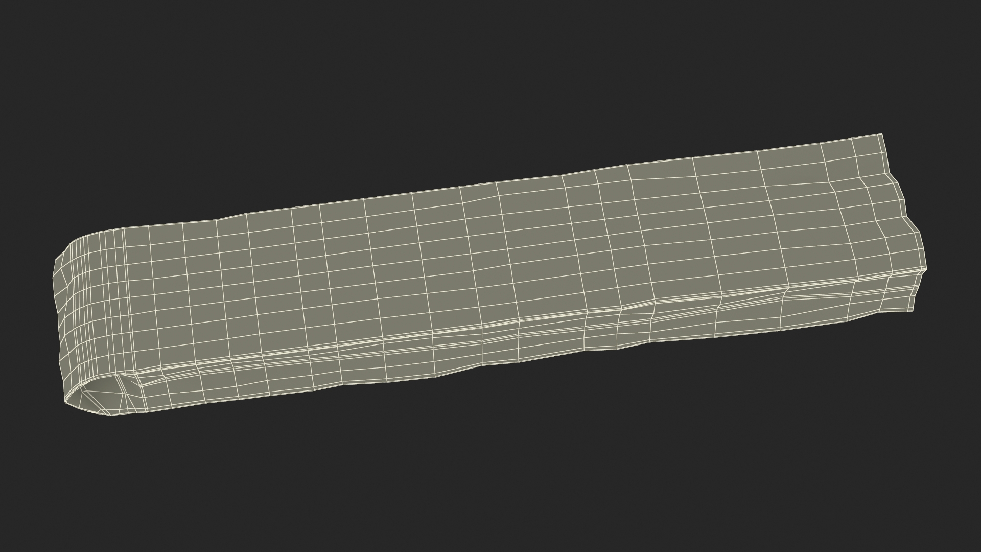 Kraft Paper Bag for Baguette Empty 3D model