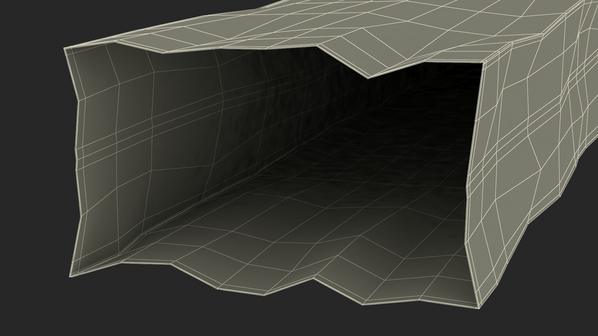 Kraft Paper Bag for Baguette Empty 3D model