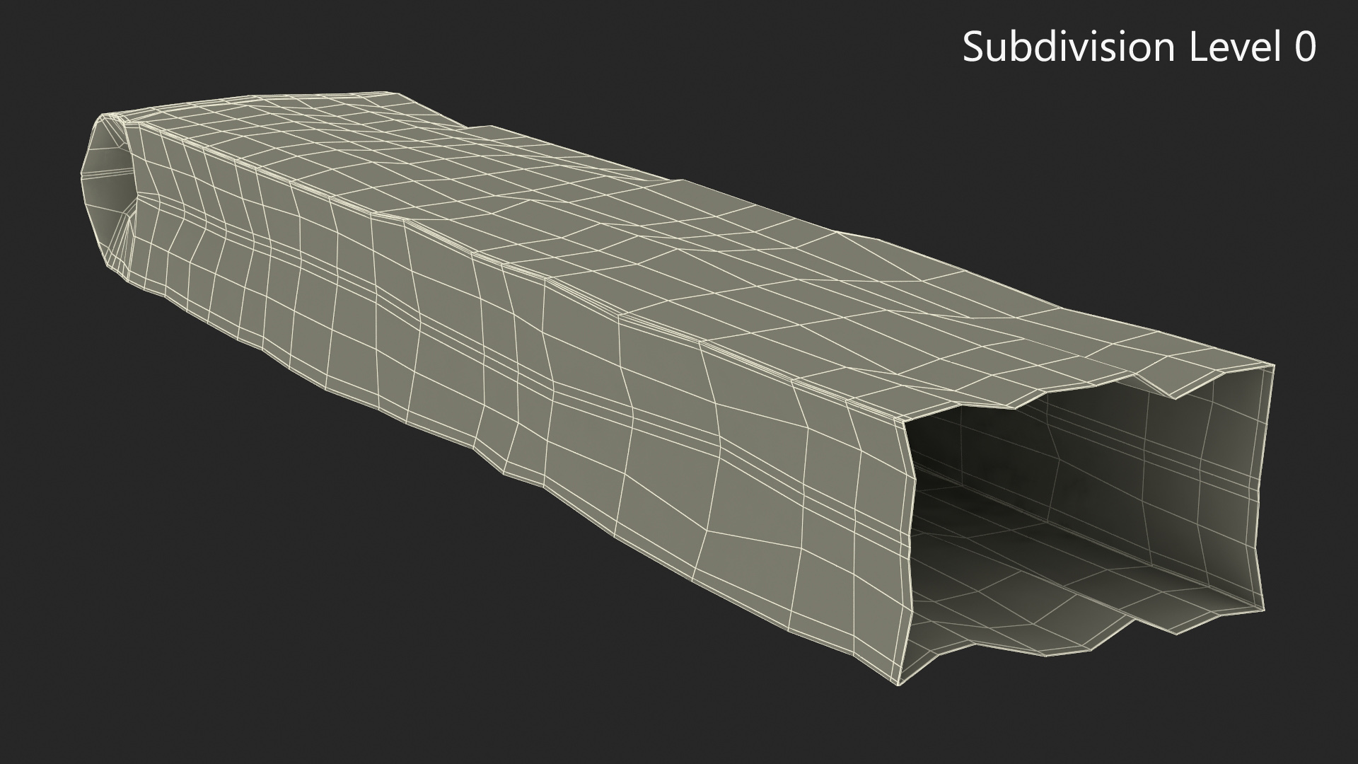 Kraft Paper Bag for Baguette Empty 3D model