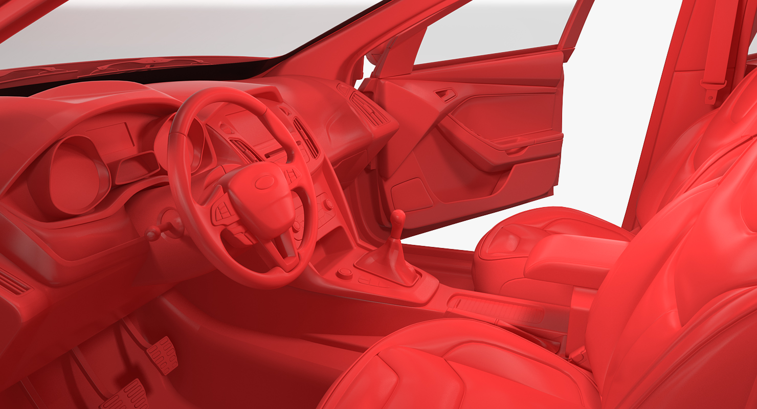 Ford Focus Hatchback 2015 Rigged 3D