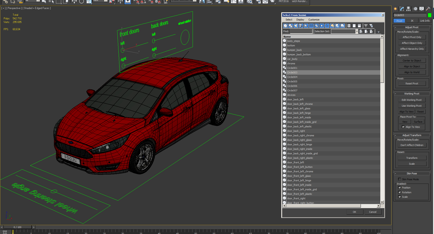 Ford Focus Hatchback 2015 Rigged 3D