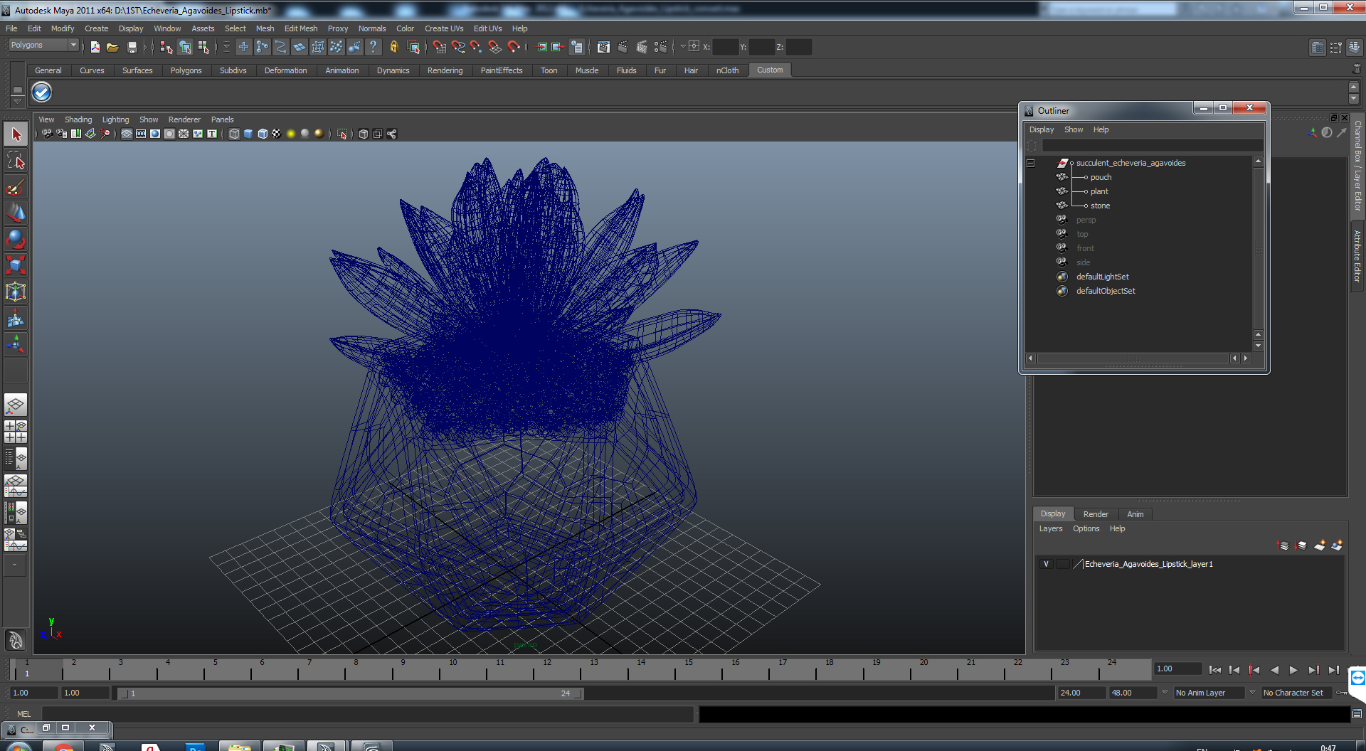 Succulent Echeveria Agavoides 3D model
