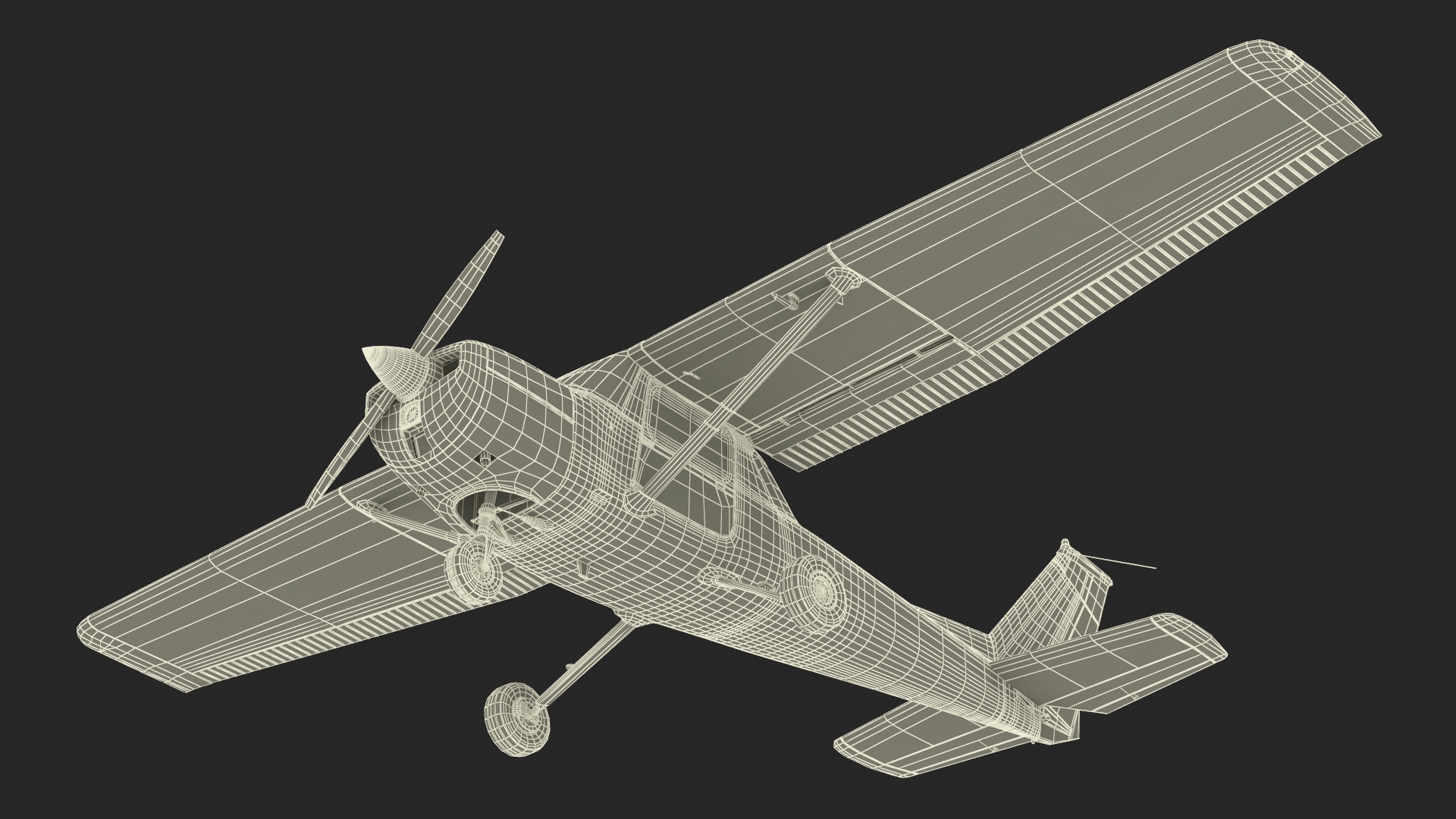 Single Engine Propeller Aircraft Cessna 150 Rigged for Maya 3D model