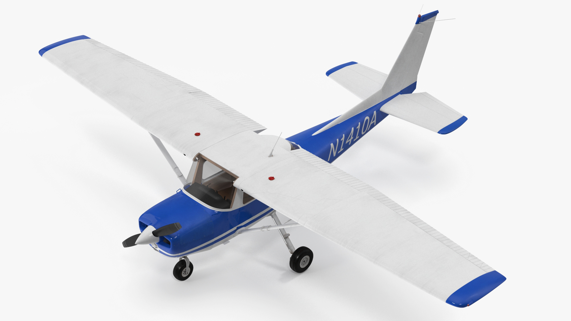 Single Engine Propeller Aircraft Cessna 150 Rigged for Maya 3D model
