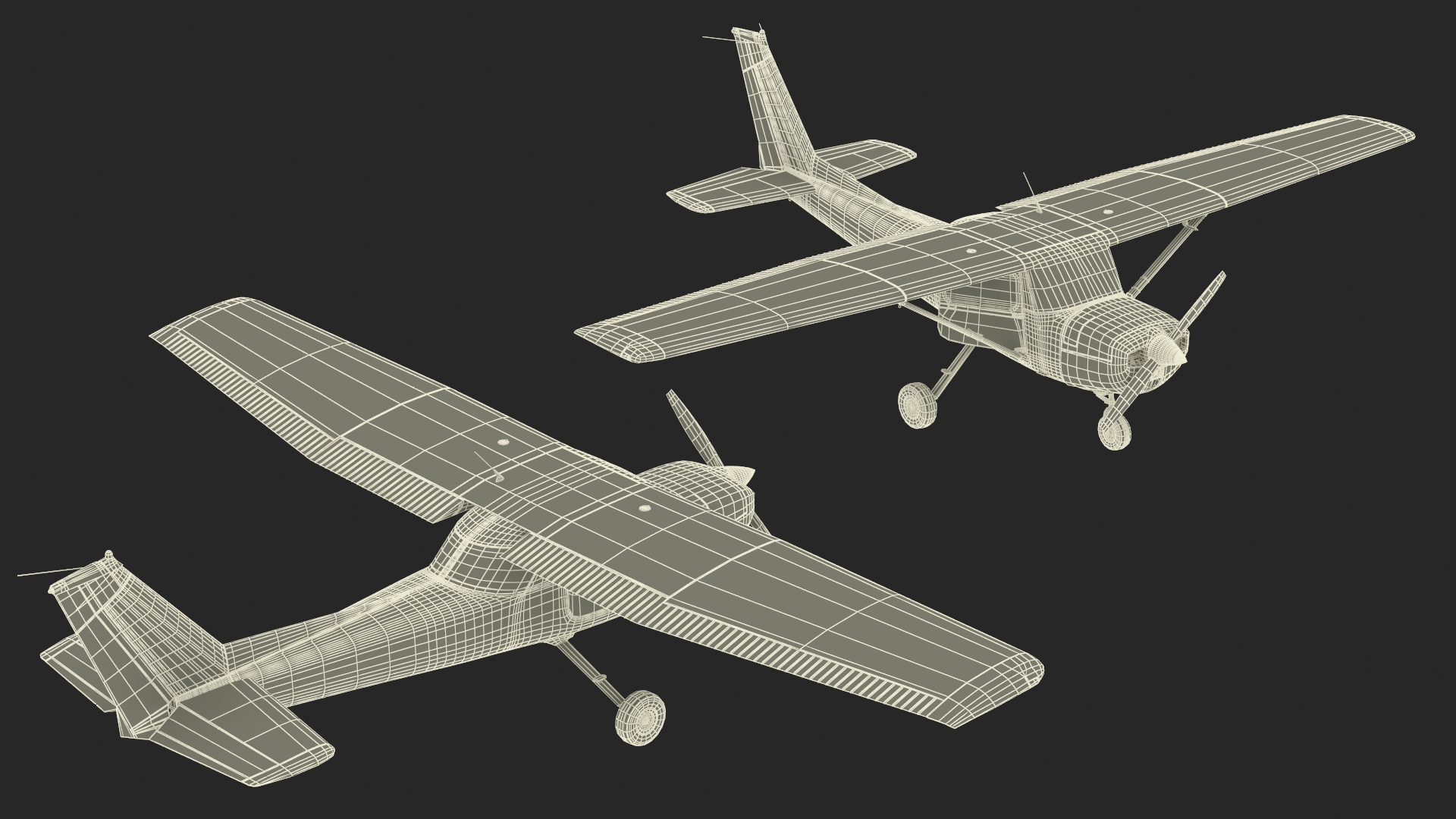 Single Engine Propeller Aircraft Cessna 150 Rigged for Maya 3D model