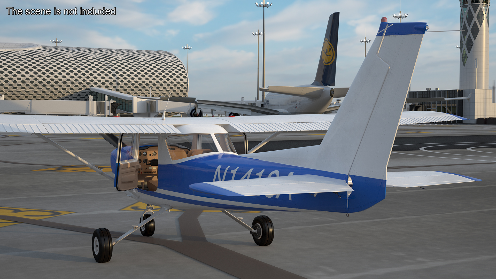 Single Engine Propeller Aircraft Cessna 150 Rigged for Maya 3D model