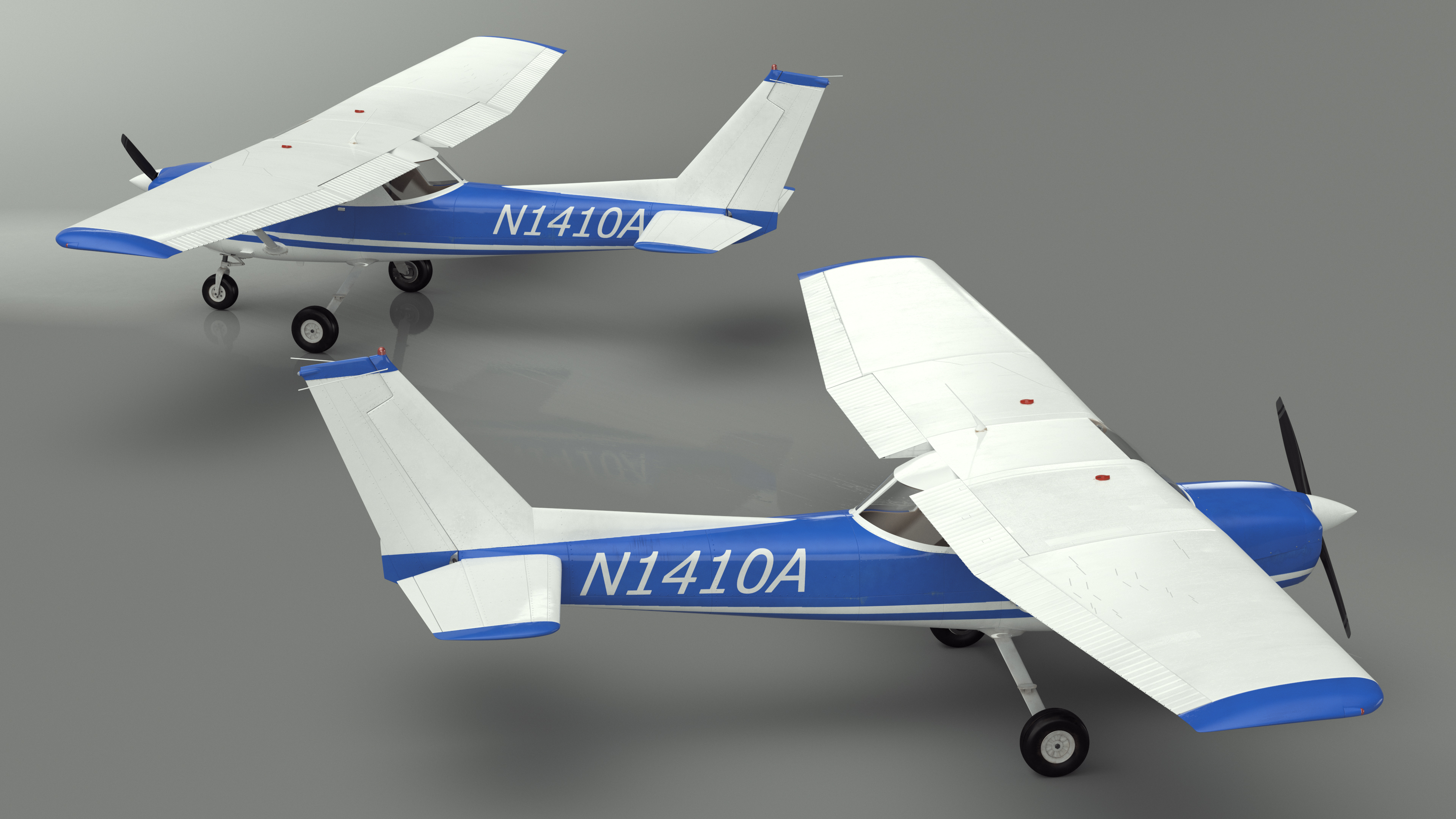 Single Engine Propeller Aircraft Cessna 150 Rigged for Maya 3D model
