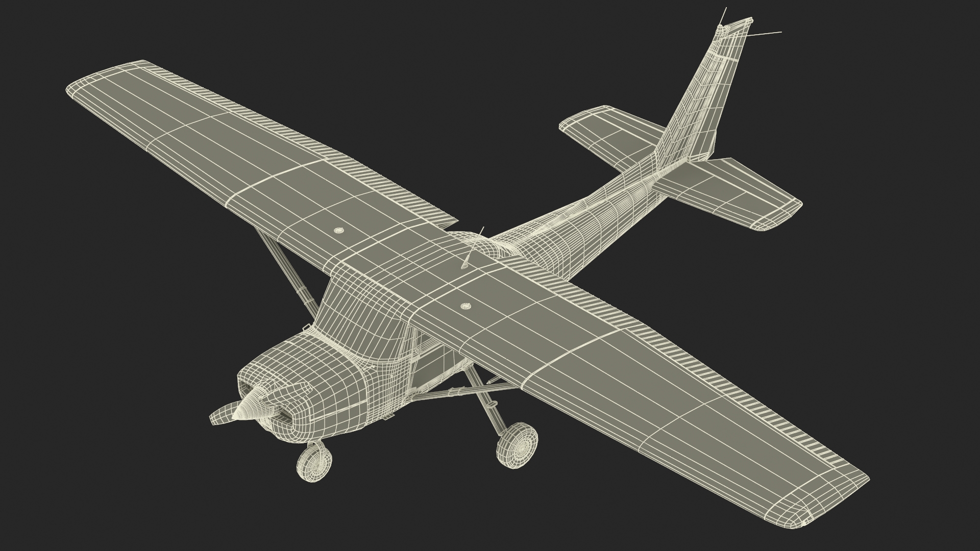 Single Engine Propeller Aircraft Cessna 150 Rigged for Maya 3D model
